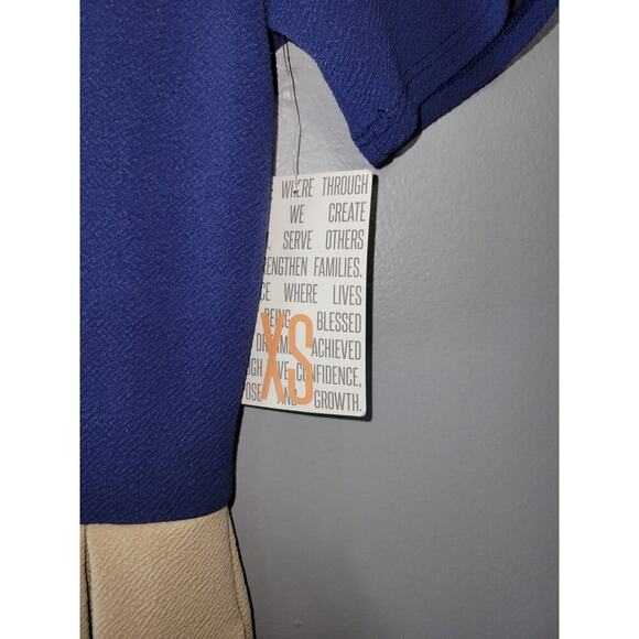 LulaRoe Amelia Womens XS Fit Flare Back Zip Colorblock Short Sleeve Knee Dress - Picture 7 of 15